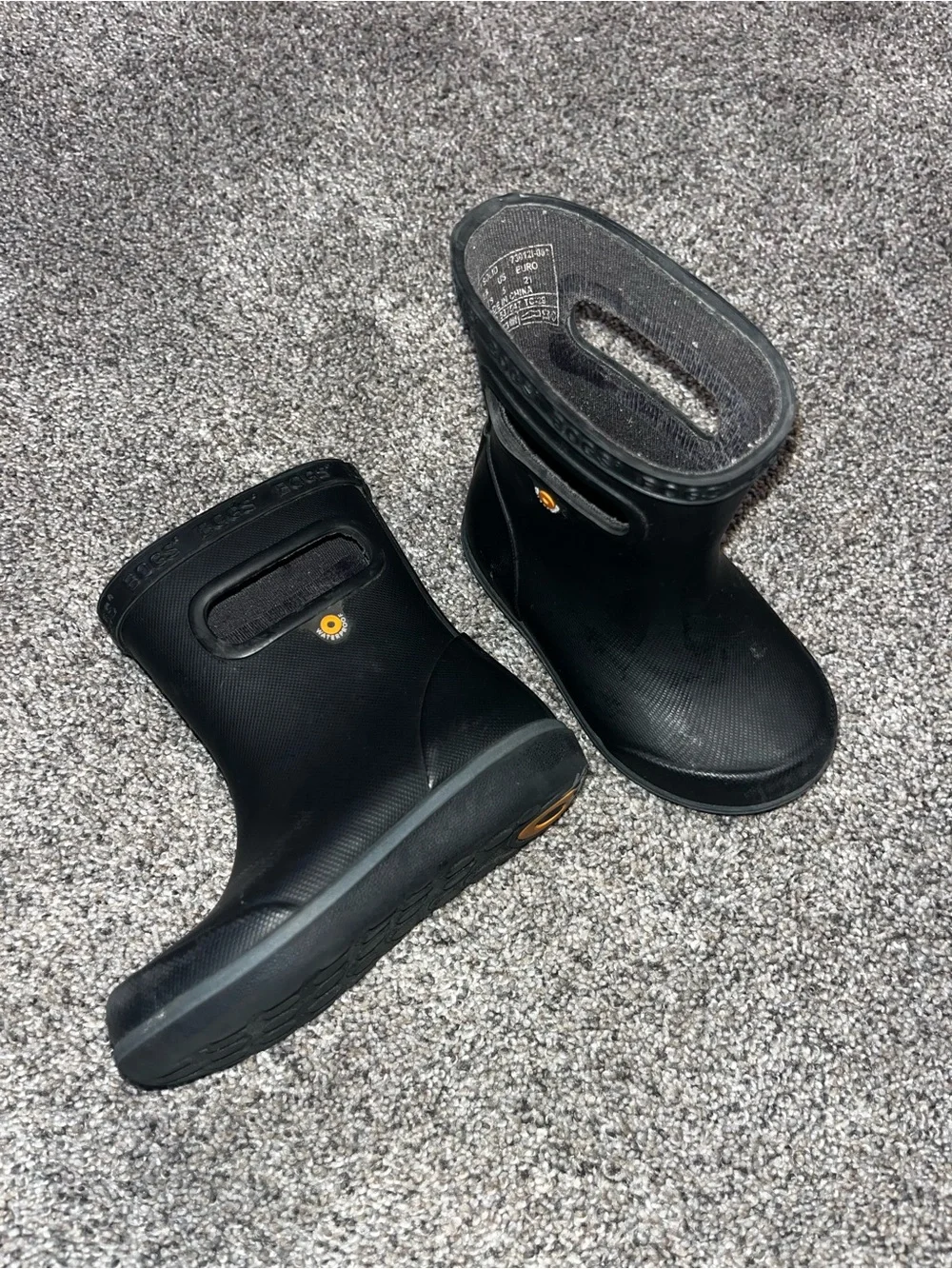 Bogs Kids Black Rain Boots 5c euc